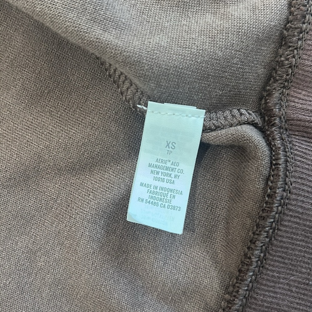 Aerie NWT cropped style jacket zip up jacket brown with pockets 78% cotton - Picture 10 of 15